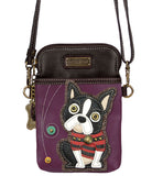 Chala Boston Terrier Cellphone Crossbody Adjustable Strap Purse Dog Mom